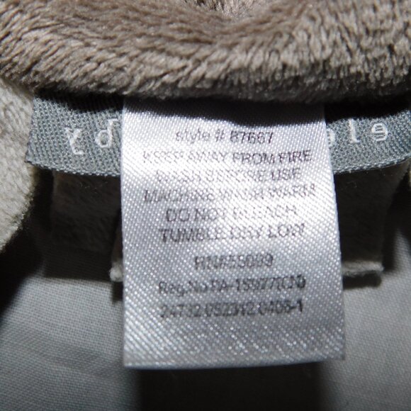 Elegant Baby Gray Monkey Plush Security Blanket Fringe Trim Baby Lovey Nunu - Picture 6 of 7